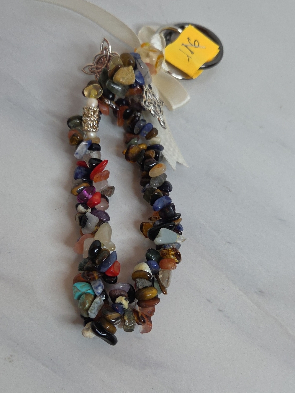 116 Multi-Stone Chip Beaded Bag Charm
